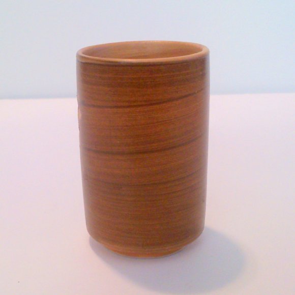 Brown Matte Glazed Etched Small Bud Vase - Picture 2 of 4